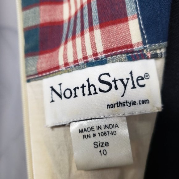 Northystyle Madras Patchwork Plaid Knee Length Sleeveless Dress Size 10 - Picture 9 of 12